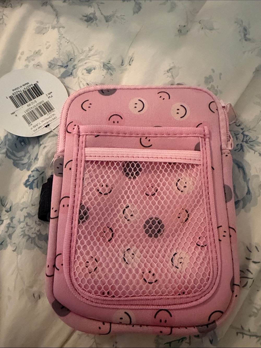 Pink Smiley Mini  Pouch with Front Mesh Pocket for those Stanley cups